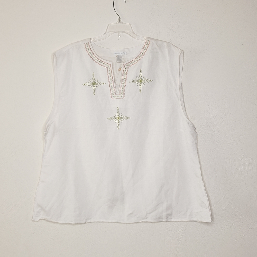 Sherry Taylor Linen Sleeveless Top Size 3X